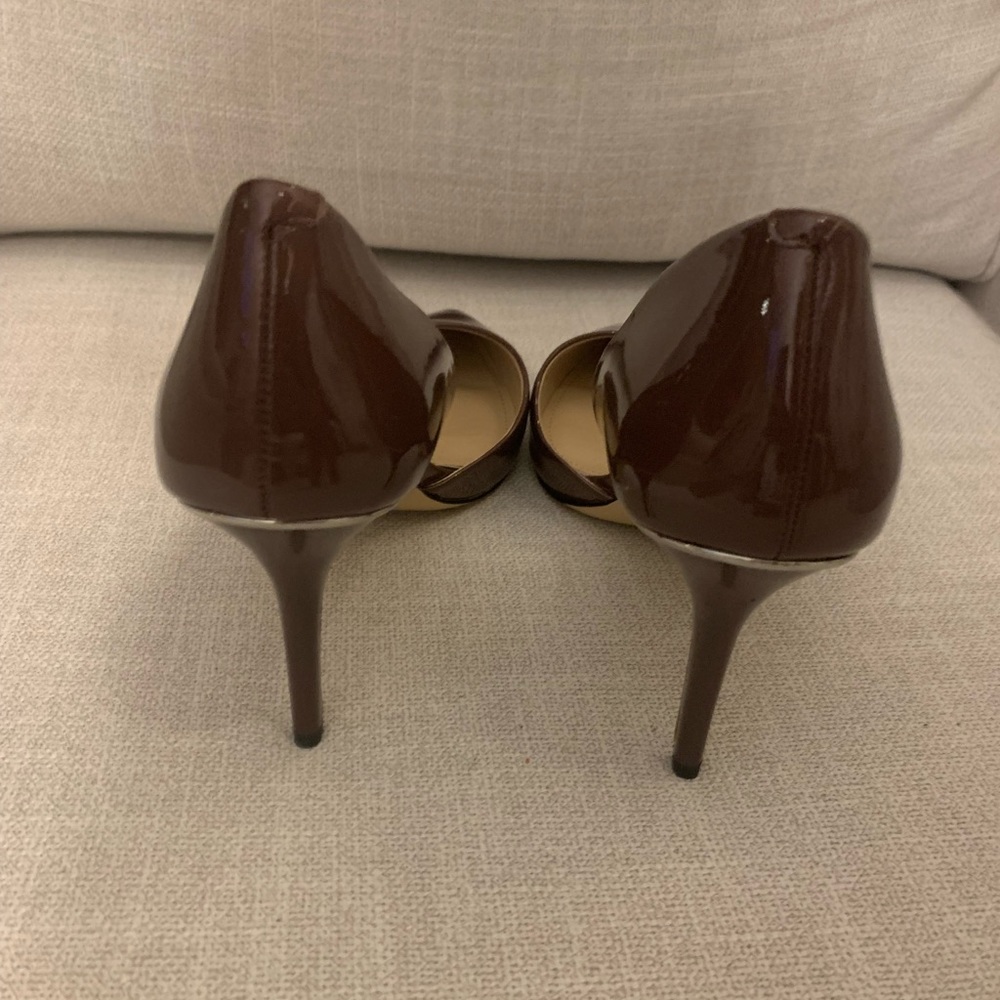 WHBM Ella Heel Deep Garnet Patent Heels.